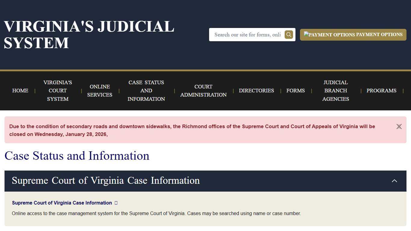 Case Status and Information Virginia Court System